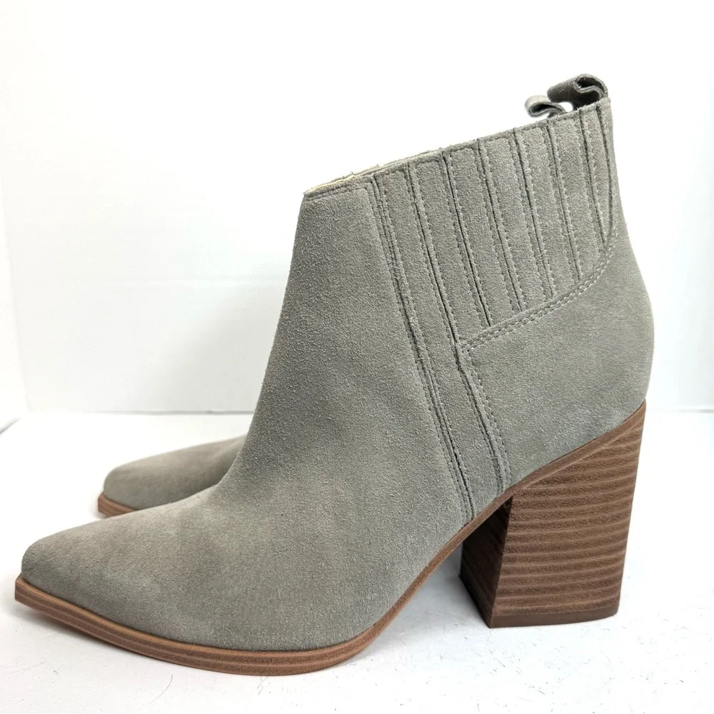 NWOT Marc Fisher Alva Suede Ankle Bootie‎ Gray Women’s Size 9.5